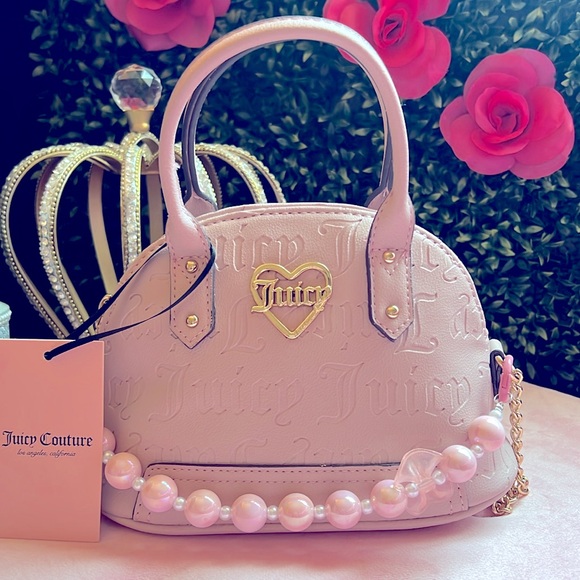 🩷🍒Juicy couture dusty blush pink mini bowler bag - Picture 1 of 7